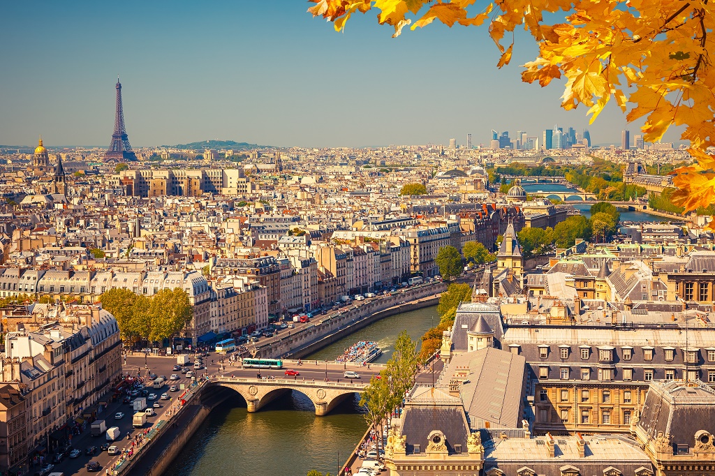 City view at Autumn, Paris