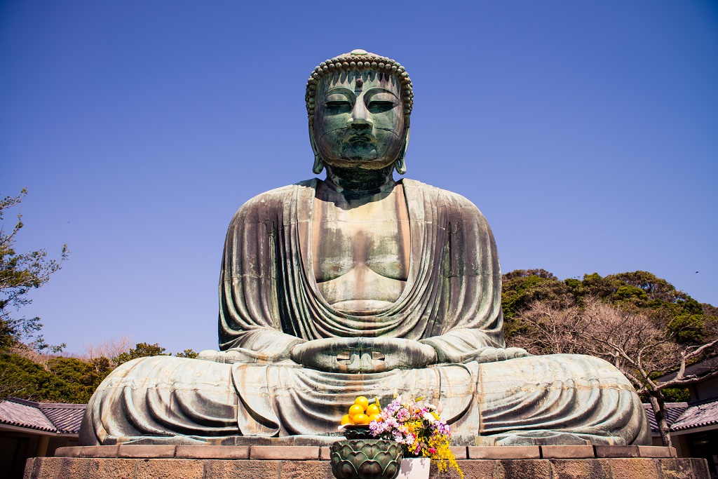 Famous great buddha (Daibutsu) sculpture of Kamakura city
