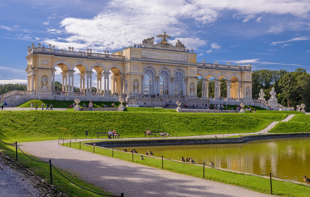Gloriette structure in Schonbrunn Palace, Vienna, Austria