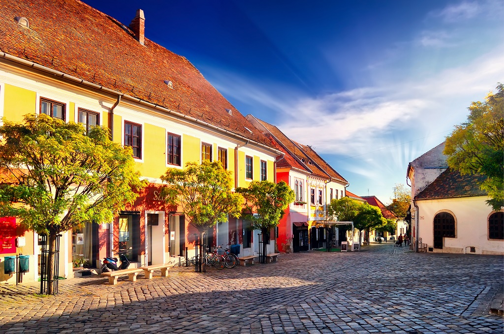 historic street in Budapest, Hungary