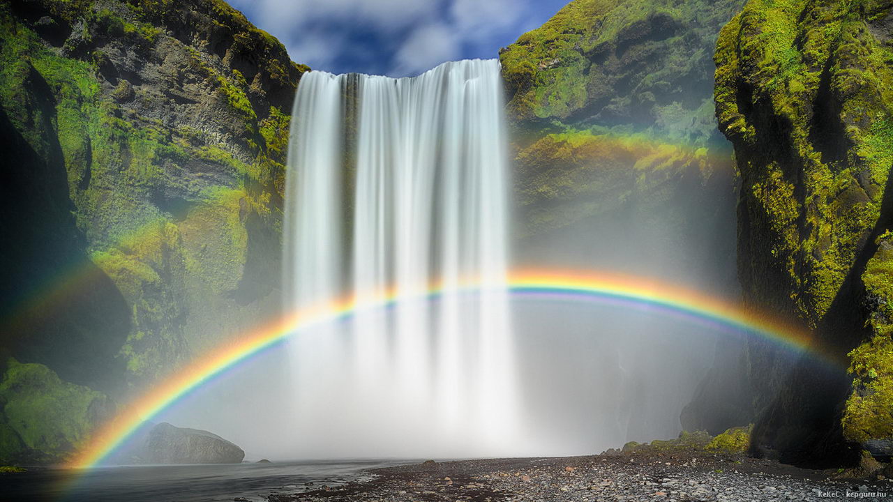Iceland skogafoss waterfall